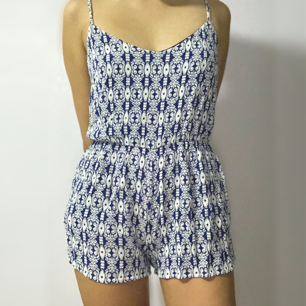 cute beachy blue romper